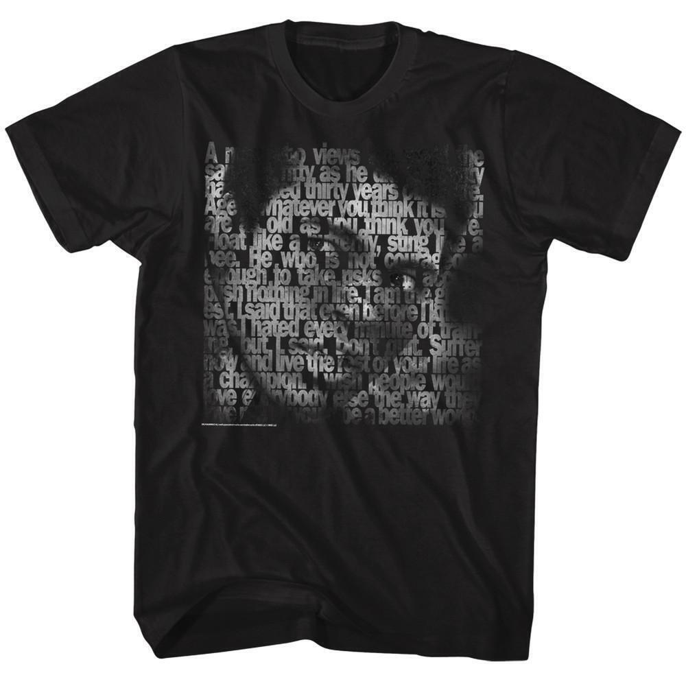 Muhammad Ali Words Of Wisdom Black Adult T Shirt